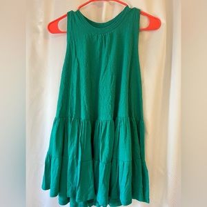 Free People / Top Green / Sleeveless Ruffle Tank or bathing suit cover-up